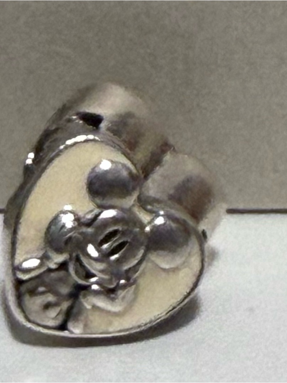 Pandora Silver Heart Mickey Clip- Silver